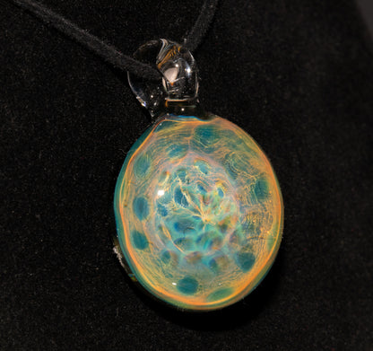 Borosilicate Honeycomb Glass Necklace | Cosmic Fumed Pendant | Ethereal Heady Jewelry | Galactic Art Design