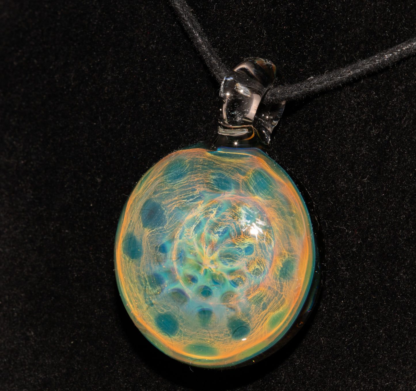 Borosilicate Honeycomb Glass Necklace | Cosmic Fumed Pendant | Ethereal Heady Jewelry | Galactic Art Design
