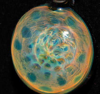 Borosilicate Honeycomb Glass Necklace | Cosmic Fumed Pendant | Ethereal Heady Jewelry | Galactic Art Design