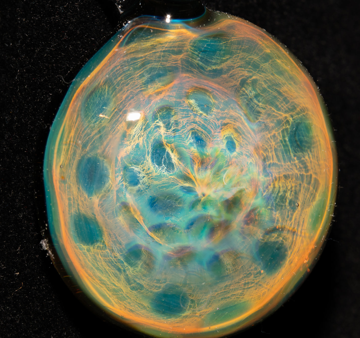 Borosilicate Honeycomb Glass Necklace | Cosmic Fumed Pendant | Ethereal Heady Jewelry | Galactic Art Design