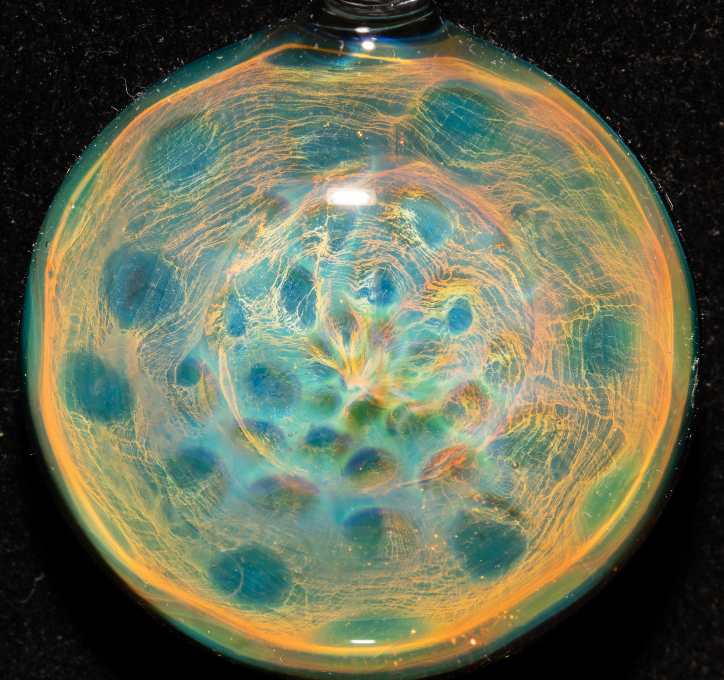 Borosilicate Honeycomb Glass Necklace | Cosmic Fumed Pendant | Ethereal Heady Jewelry | Galactic Art Design