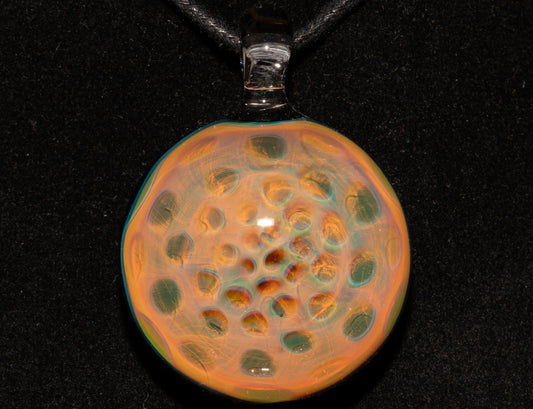 Honeycomb Fumed Pendant | Heady Borosilicate Necklace | Cosmic Glass Jewelry | Ethereal Depth Masterpiece