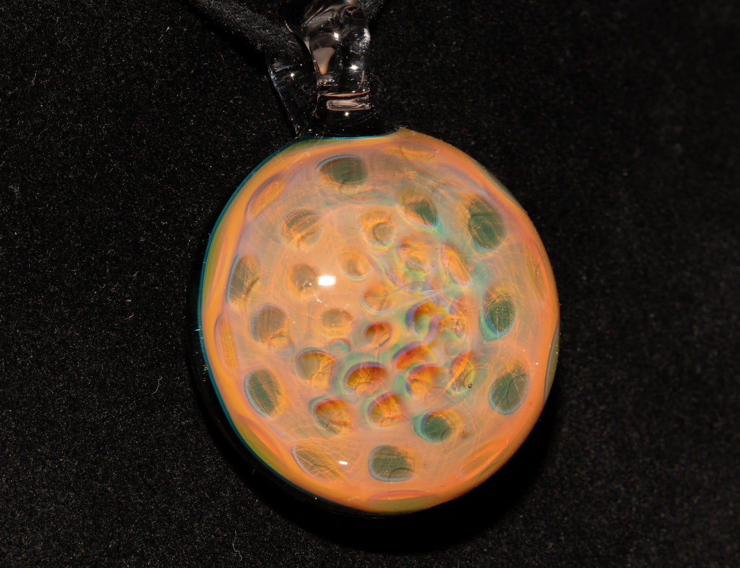 Honeycomb Fumed Pendant | Heady Borosilicate Necklace | Cosmic Glass Jewelry | Ethereal Depth Masterpiece