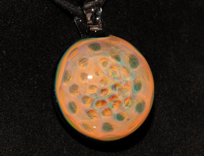 Honeycomb Fumed Pendant | Heady Borosilicate Necklace | Cosmic Glass Jewelry | Ethereal Depth Masterpiece