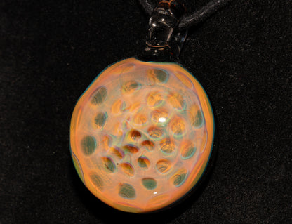 Honeycomb Fumed Pendant | Heady Borosilicate Necklace | Cosmic Glass Jewelry | Ethereal Depth Masterpiece
