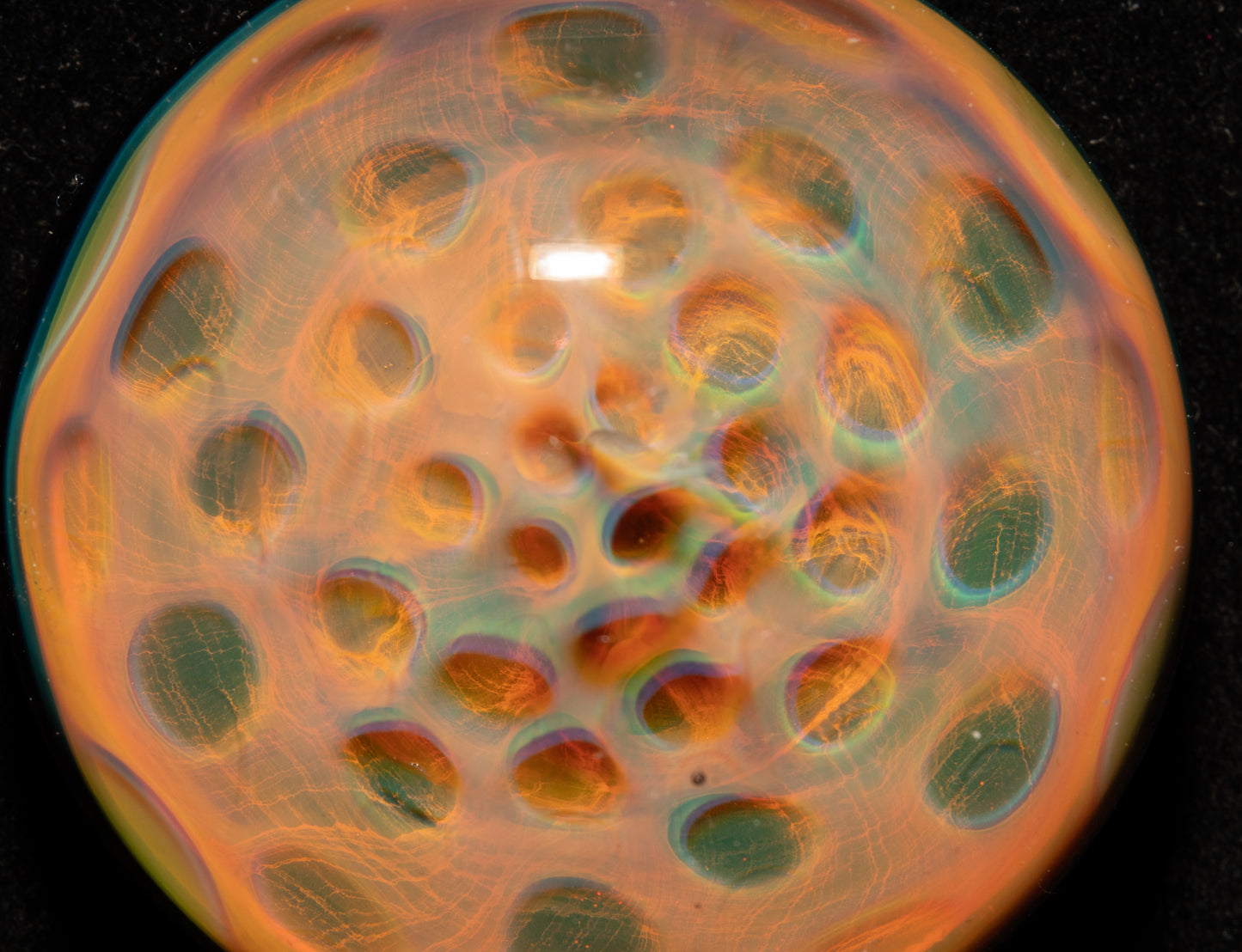 Honeycomb Fumed Pendant | Heady Borosilicate Necklace | Cosmic Glass Jewelry | Ethereal Depth Masterpiece