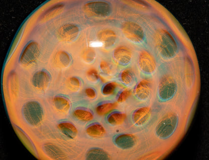Honeycomb Fumed Pendant | Heady Borosilicate Necklace | Cosmic Glass Jewelry | Ethereal Depth Masterpiece