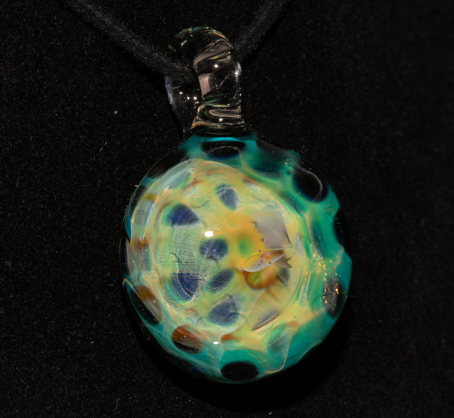 Galactic Honeycomb Pendant | Fumed Borosilicate Glass Necklace | Ethereal Heady Jewelry | Deep Space Art Piece