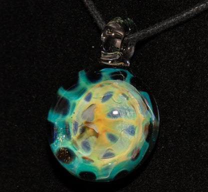 Galactic Honeycomb Pendant | Fumed Borosilicate Glass Necklace | Ethereal Heady Jewelry | Deep Space Art Piece