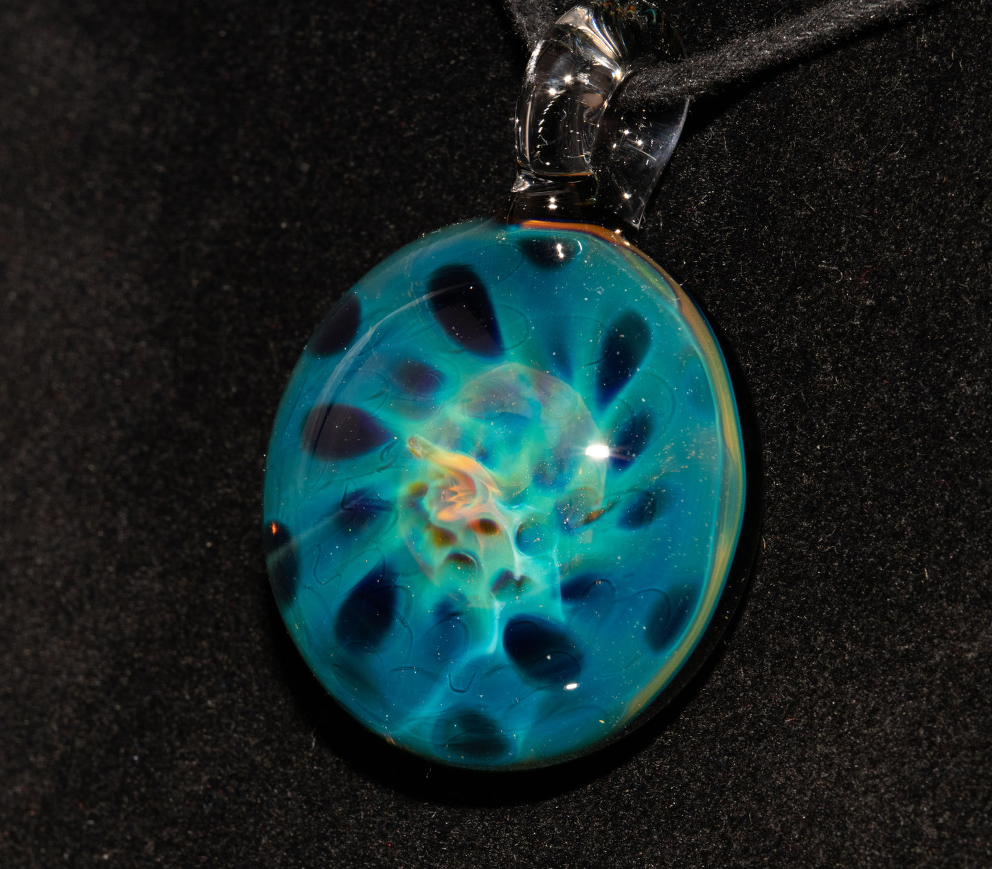 Honeycomb Glass Pendant | Heady Borosilicate Necklace | Fumed Cosmic Jewelry | Ethereal Depth Artwork