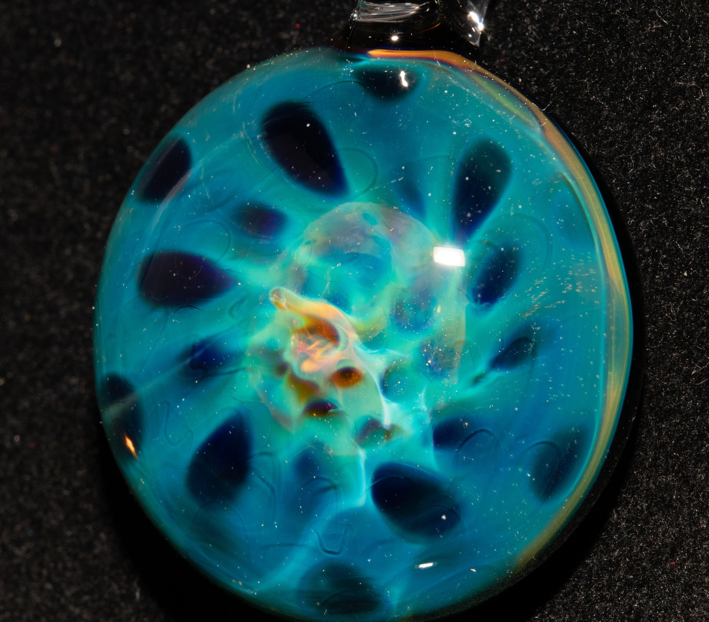 Honeycomb Glass Pendant | Heady Borosilicate Necklace | Fumed Cosmic Jewelry | Ethereal Depth Artwork