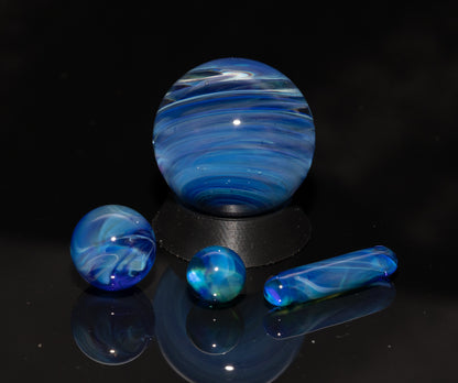 Matching Solid Color Marble Set | 25mm Glass Marbles | Handblown Borosilicate Glass | Collectible Functional Glass