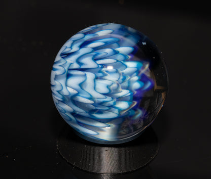 Dahlia Flower Marble Set | 25mm Handmade Glass Art Sphere with Matching Inserts | Collector Marble | Handblown Glass Decor