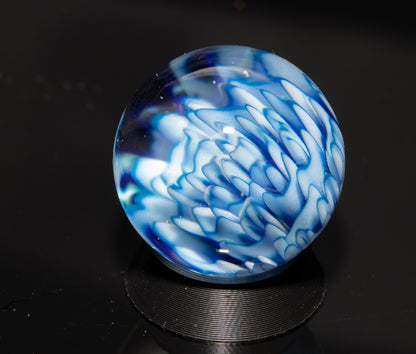 Dahlia Flower Marble Set | 25mm Handmade Glass Art Sphere with Matching Inserts | Collector Marble | Handblown Glass Decor
