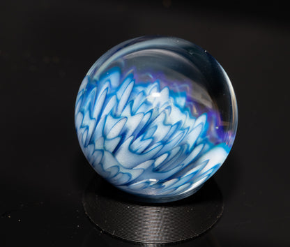 Dahlia Flower Marble Set | 25mm Handmade Glass Art Sphere with Matching Inserts | Collector Marble | Handblown Glass Decor