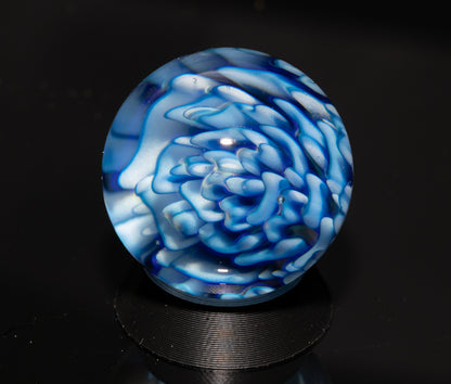 Dahlia Flower Marble Set | 25mm Handmade Glass Art Sphere with Matching Inserts | Collector Marble | Handblown Glass Decor