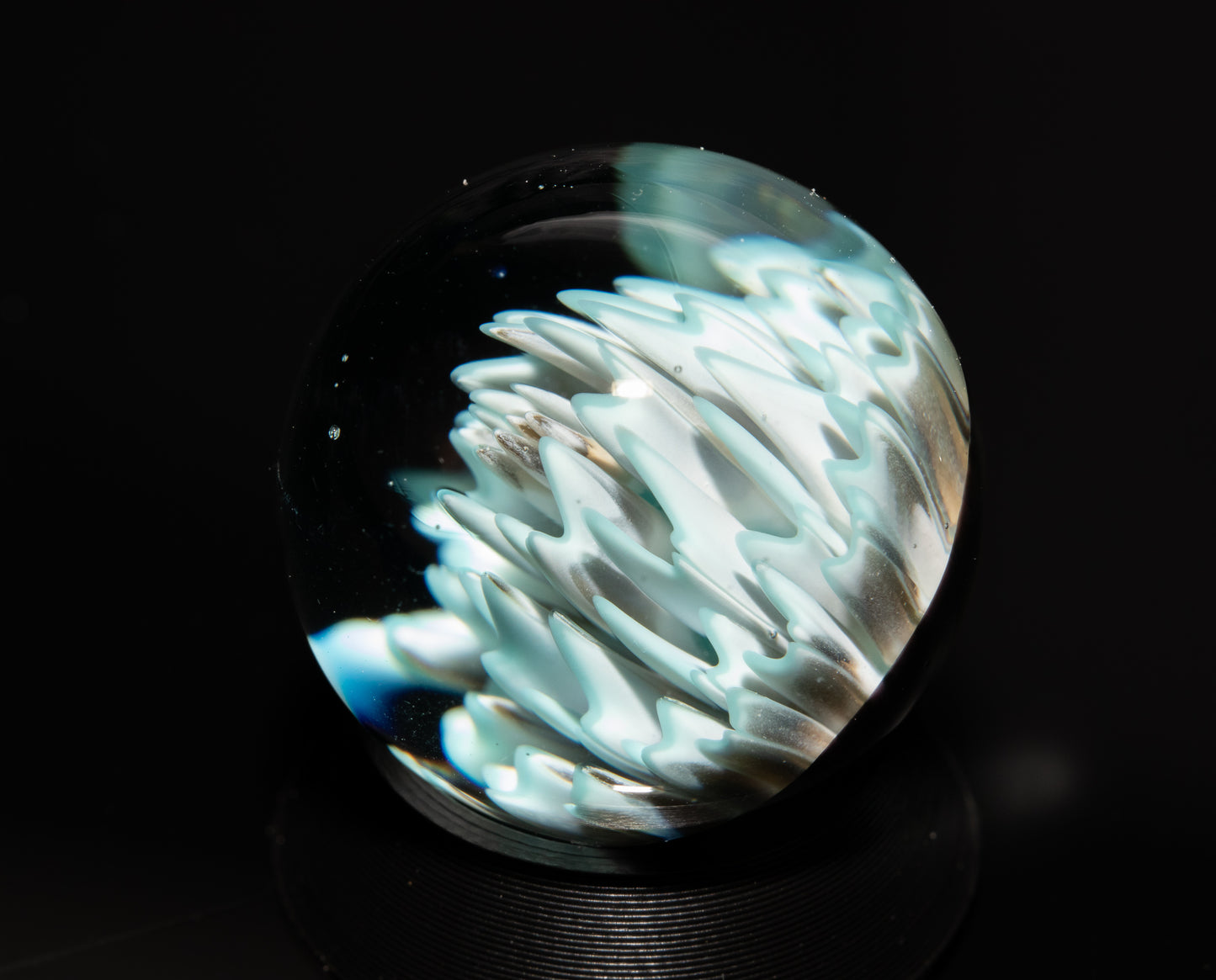 Dahlia Flower Marble Set | 25mm Handmade Glass Art Sphere with Matching Inserts | Collector Marble | Handblown Glass Decor