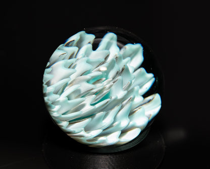 Dahlia Flower Marble Set | 25mm Handmade Glass Art Sphere with Matching Inserts | Collector Marble | Handblown Glass Decor