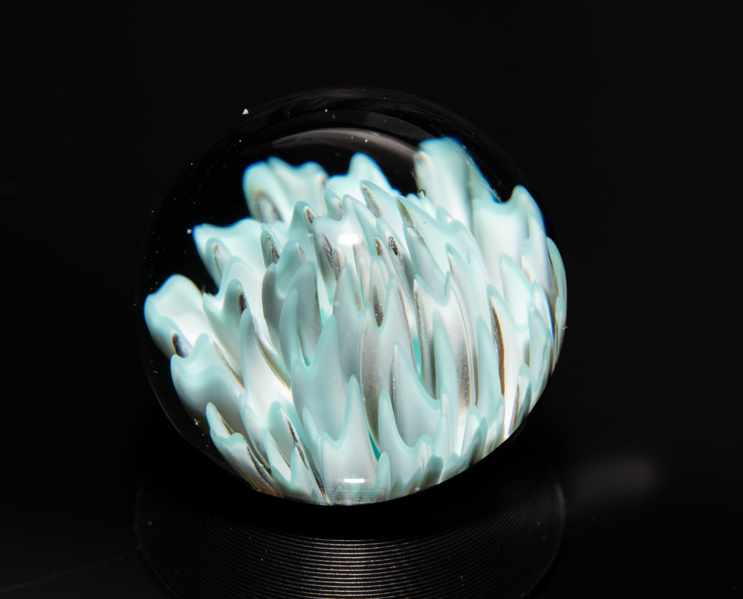 Dahlia Flower Marble Set | 25mm Handmade Glass Art Sphere with Matching Inserts | Collector Marble | Handblown Glass Decor