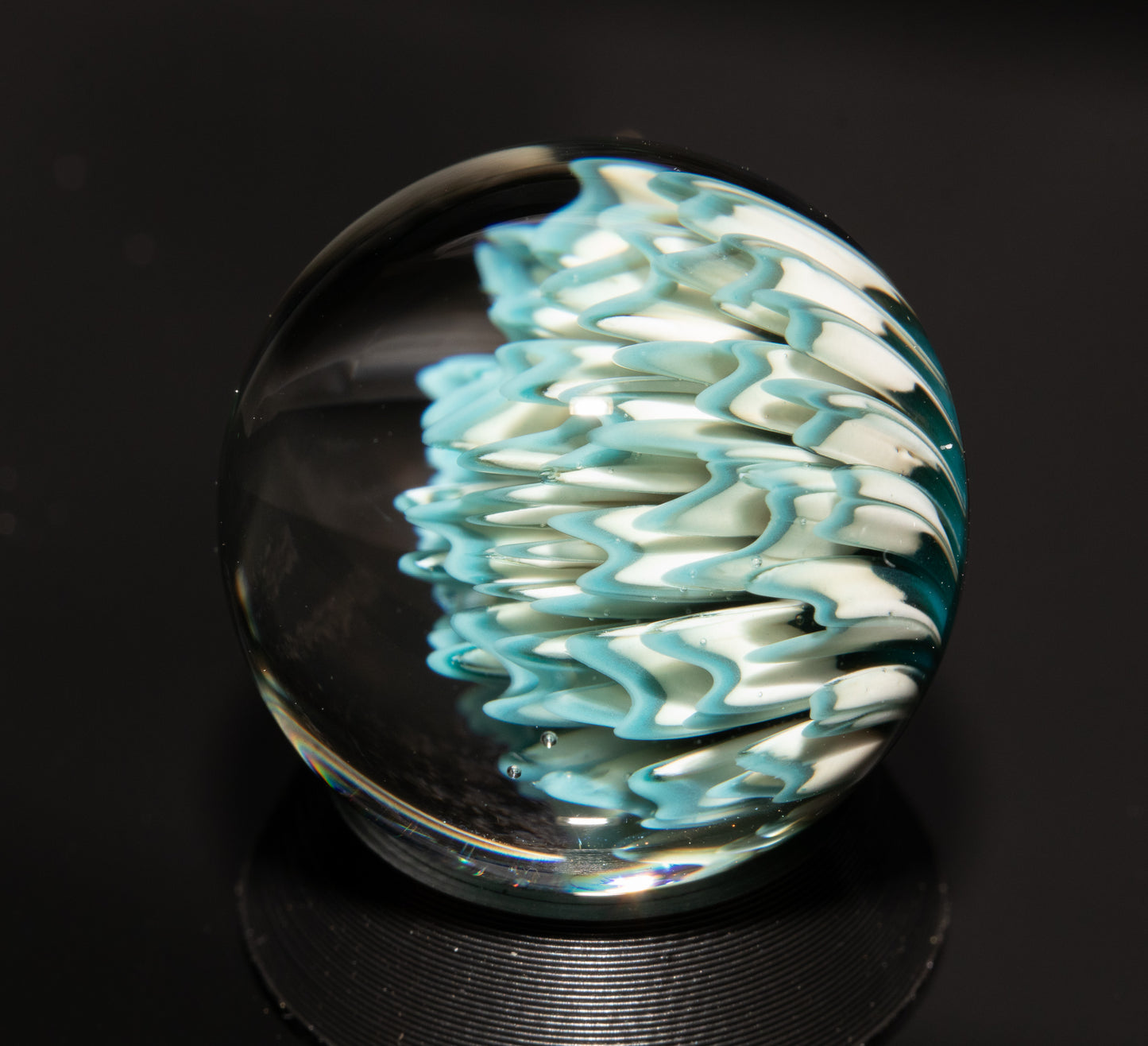 Dahlia Flower Marble Set | 25mm Handmade Glass Art Sphere with Matching Inserts | Collector Marble | Handblown Glass Decor