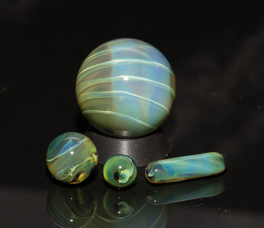 Matching Solid Color Marble Set | 25mm Glass Marbles | Handblown Borosilicate Glass | Collectible Functional Glass