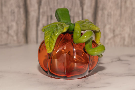 Glass Pumpkin #6 | Fall Pumpkin Glass Art | Handmade Borosilicate Pumpkin | Autumn Home Decor | Limited Edition OOAK Pumpkin