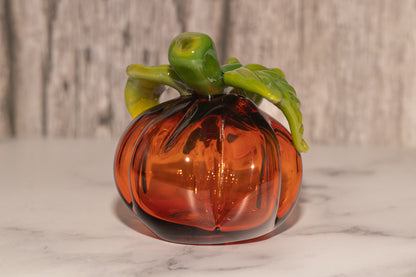 Glass Pumpkin #6 | Fall Pumpkin Glass Art | Handmade Borosilicate Pumpkin | Autumn Home Decor | Limited Edition OOAK Pumpkin