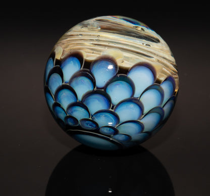 Vortex Nebula Marble 42mm | Silver Fumed Spiral Galaxy Orb | Deep Space Glass Art | Optical Depth Sphere | Handcrafted Collector