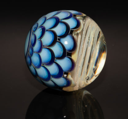Vortex Nebula Marble 42mm | Silver Fumed Spiral Galaxy Orb | Deep Space Glass Art | Optical Depth Sphere | Handcrafted Collector