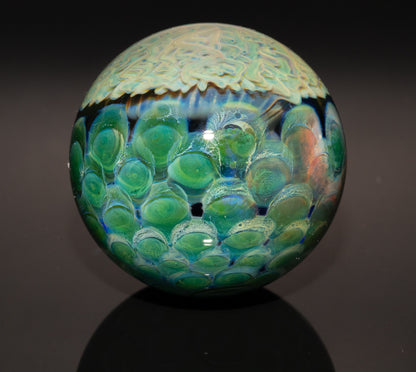 Mycelium Glass Marble 50mm | Fungal Inspired Art | Handmade Dot Stack Design | Nature-Inspired Collectible