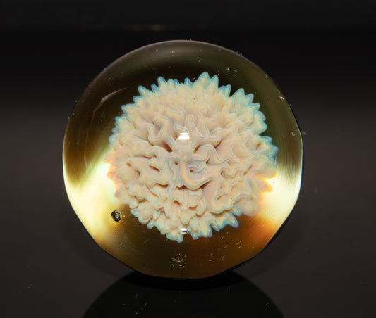 Mycelium Glass Marble 50mm | Fungal Inspired Art | Handmade Dot Stack Design | Nature-Inspired Collectible