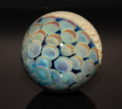 Mycelium Glass Marble 50mm | Fungal Inspired Art | Handmade Dot Stack Design | Nature-Inspired Collectible