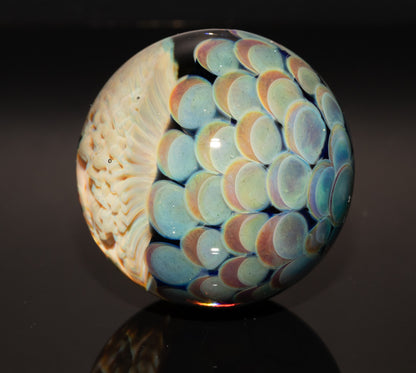 Mycelium Glass Marble 50mm | Fungal Inspired Art | Handmade Dot Stack Design | Nature-Inspired Collectible