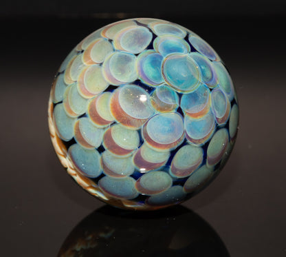 Mycelium Glass Marble 50mm | Fungal Inspired Art | Handmade Dot Stack Design | Nature-Inspired Collectible