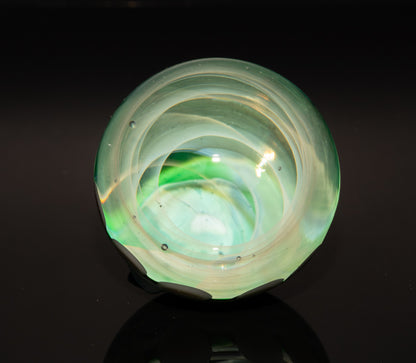 Vortex Nebula Marble 42mm | Silver Fumed Spiral Galaxy Orb | Deep Space Glass Art | Optical Depth Sphere | Handcrafted Collector