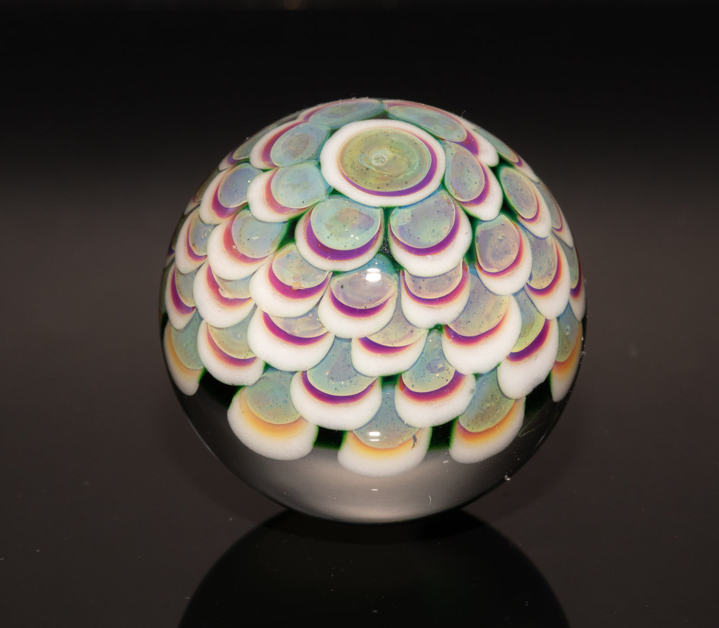 Vortex Nebula Marble 42mm | Silver Fumed Spiral Galaxy Orb | Deep Space Glass Art | Optical Depth Sphere | Handcrafted Collector