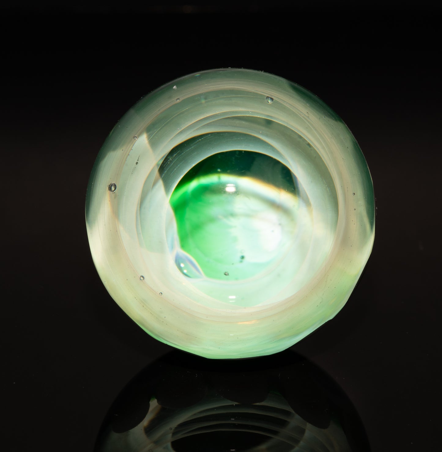 Vortex Nebula Marble 42mm | Silver Fumed Spiral Galaxy Orb | Deep Space Glass Art | Optical Depth Sphere | Handcrafted Collector