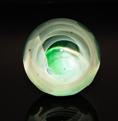 Vortex Nebula Marble 42mm | Silver Fumed Spiral Galaxy Orb | Deep Space Glass Art | Optical Depth Sphere | Handcrafted Collector