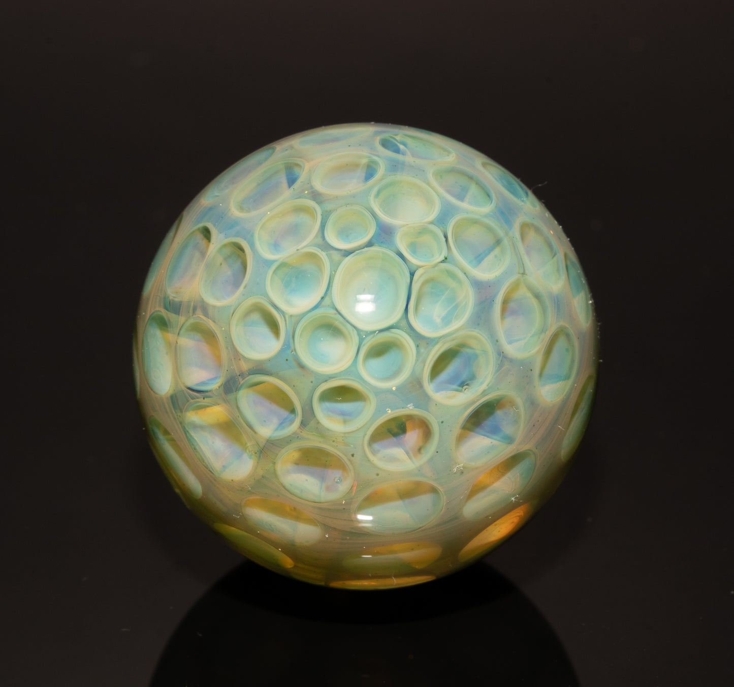Honeycomb Glass Marble 32mm | Handblown Borosilicate Art Marble | Geometric Honeycomb Display Piece