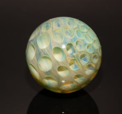 Honeycomb Glass Marble 32mm | Handblown Borosilicate Art Marble | Geometric Honeycomb Display Piece