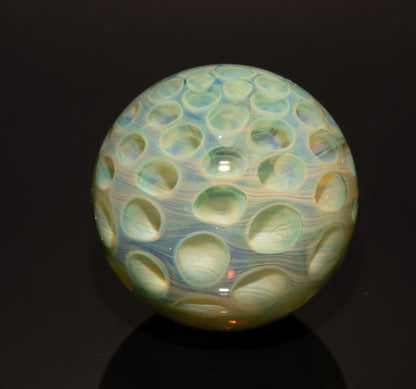 Honeycomb Glass Marble 32mm | Handblown Borosilicate Art Marble | Geometric Honeycomb Display Piece
