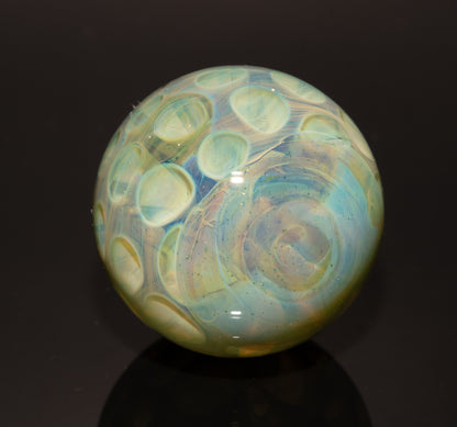 Honeycomb Glass Marble 32mm | Handblown Borosilicate Art Marble | Geometric Honeycomb Display Piece