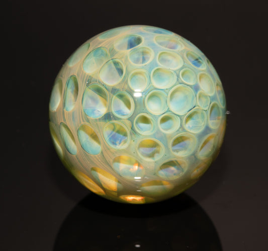 Honeycomb Glass Marble 32mm | Handblown Borosilicate Art Marble | Geometric Honeycomb Display Piece