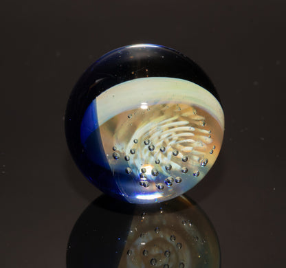 Jellyfish Glass Marble 26mm | Ocean Inspired Art Marble | Handmade Boro Glass Sphere