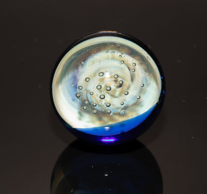 Jellyfish Glass Marble 26mm | Ocean Inspired Art Marble | Handmade Boro Glass Sphere
