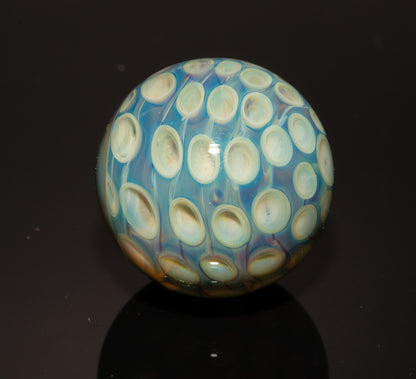 Honeycomb Glass Marble 28mm | Handblown Borosilicate Art Marble | Geometric Honeycomb Display Piece