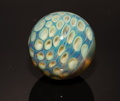 Honeycomb Glass Marble 28mm | Handblown Borosilicate Art Marble | Geometric Honeycomb Display Piece