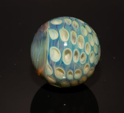 Honeycomb Glass Marble 28mm | Handblown Borosilicate Art Marble | Geometric Honeycomb Display Piece