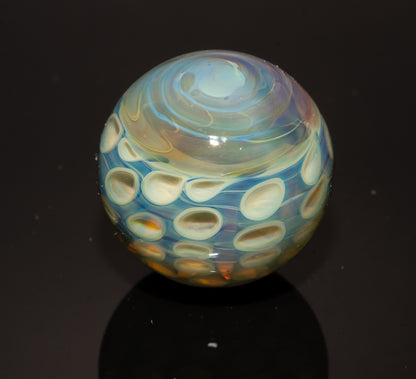 Honeycomb Glass Marble 28mm | Handblown Borosilicate Art Marble | Geometric Honeycomb Display Piece