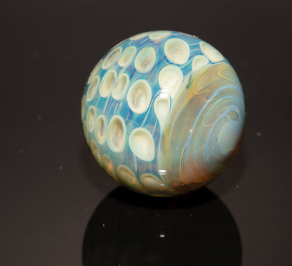 Honeycomb Glass Marble 28mm | Handblown Borosilicate Art Marble | Geometric Honeycomb Display Piece